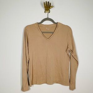 Vintage Carole Little Camel Long Sleeve Top